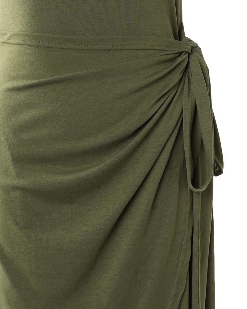 Tied Detail Sleeveless Casual Dress