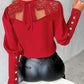 Eyelash Lace Patch Tied Detail Top