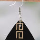 1Pair Geometric Print Waterdrop Hook Earrings