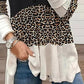 Contrast Leopard Colorblock Long Sleeve Top