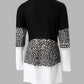 Contrast Leopard Colorblock Long Sleeve Top