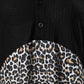 Contrast Leopard Colorblock Long Sleeve Top