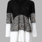 Contrast Leopard Colorblock Long Sleeve Top