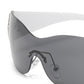 1Pair Trendy Shield Wrap Around Sunglasses Fashion Rimless Eyewear
