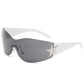 1Pair Trendy Shield Wrap Around Sunglasses Fashion Rimless Eyewear