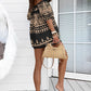 Tribal Print Off Shoulder Top & Shorts Set