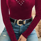 Velvet Beaded Contrast Lace Top