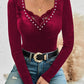 Velvet Beaded Contrast Lace Top