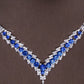 2PCS Rhinestone Decor Necklace & Dangle Earrings Wedding Bridal Jewelry Set