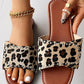 Animal Peep Toe Velcro Slippers