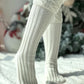 1Pair Braided Over The Knee Winter Socks