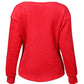 Long Sleeve Fuzzy V Neck Knit Sweater