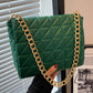 Flap Zipper Design Quilted Chain Strap Shoulder Bag