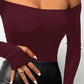 Off Shoulder Long Sleeve Skinny Casual Top