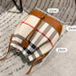 Plaid Print Drawstring Bucket Bag