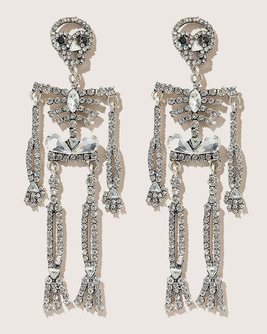 Halloween Skeleton Pattern Studded Earring