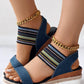 Elastic Strap Espadrille Platform Wedge Sandals