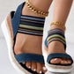 Elastic Strap Espadrille Platform Wedge Sandals