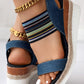 Elastic Strap Espadrille Platform Wedge Sandals