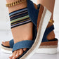 Elastic Strap Espadrille Platform Wedge Sandals