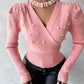 Keyhole Neck Beaded Knit Sweater