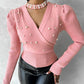 Keyhole Neck Beaded Knit Sweater