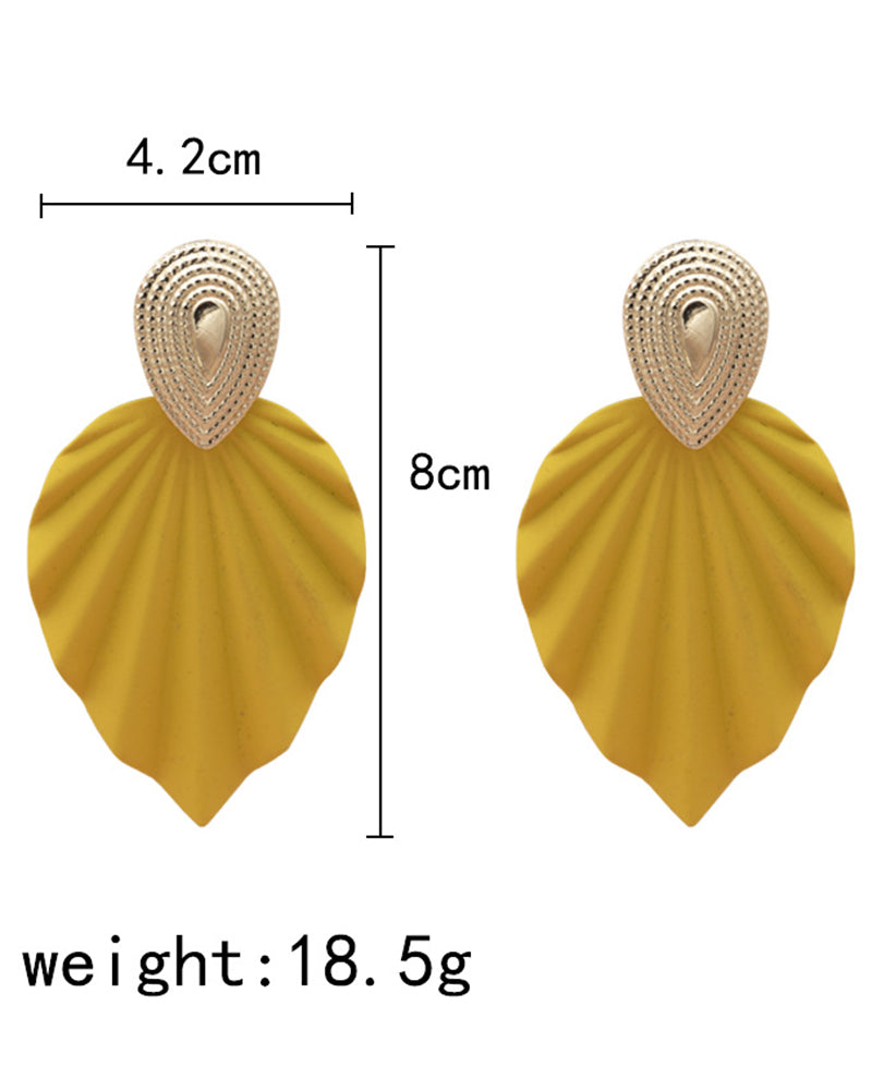 1Pair Vintage Leaf Shape Geometric Earrings