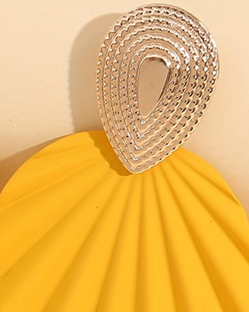 1Pair Vintage Leaf Shape Geometric Earrings