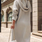 Cable Textured Hooded Longline Coat