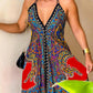 Paisley Print Halter Backless Dress