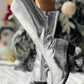 Metallic Chunky Heel Cowboy Style Calf Boots