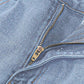 Zipper Fly Ripped Raw Hem Flared Leg Jeans