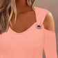 Cold Shoulder Eyelet Casual Top