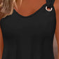 Eyelet V Neck Casual Tank Top