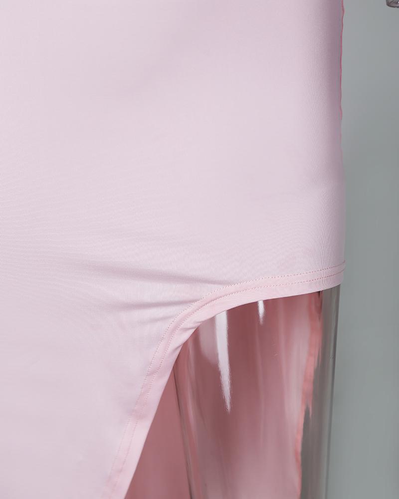 Cut Out Waist Slit Irregular Party Dress