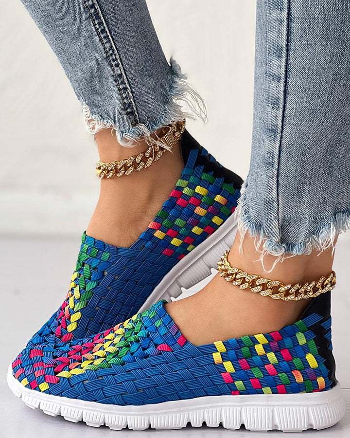 Colorblock Braided Slip on Sneakers