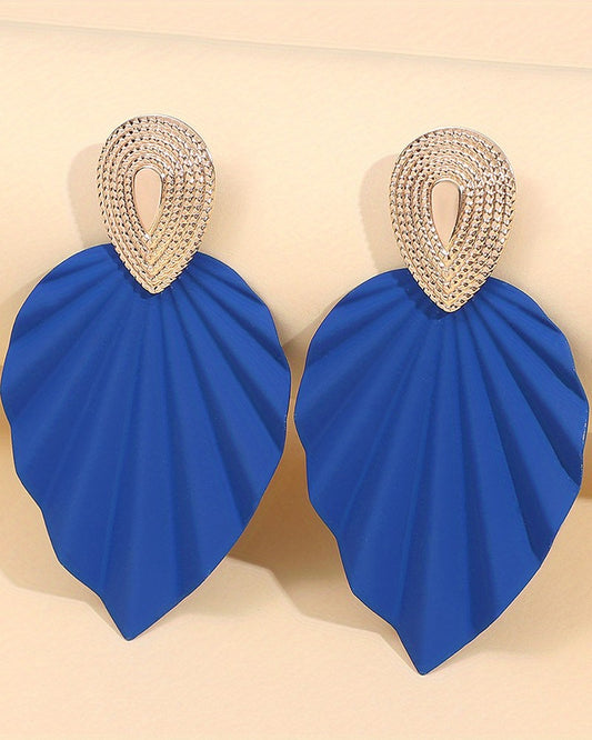 1Pair Vintage Leaf Shape Geometric Earrings