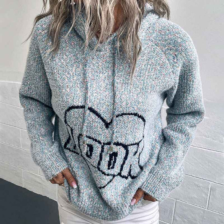 gray-Women_s-Casual-Heart-Knit-Long-Sleeve-Pullover-Hooded-Sweatshirt-Top-front