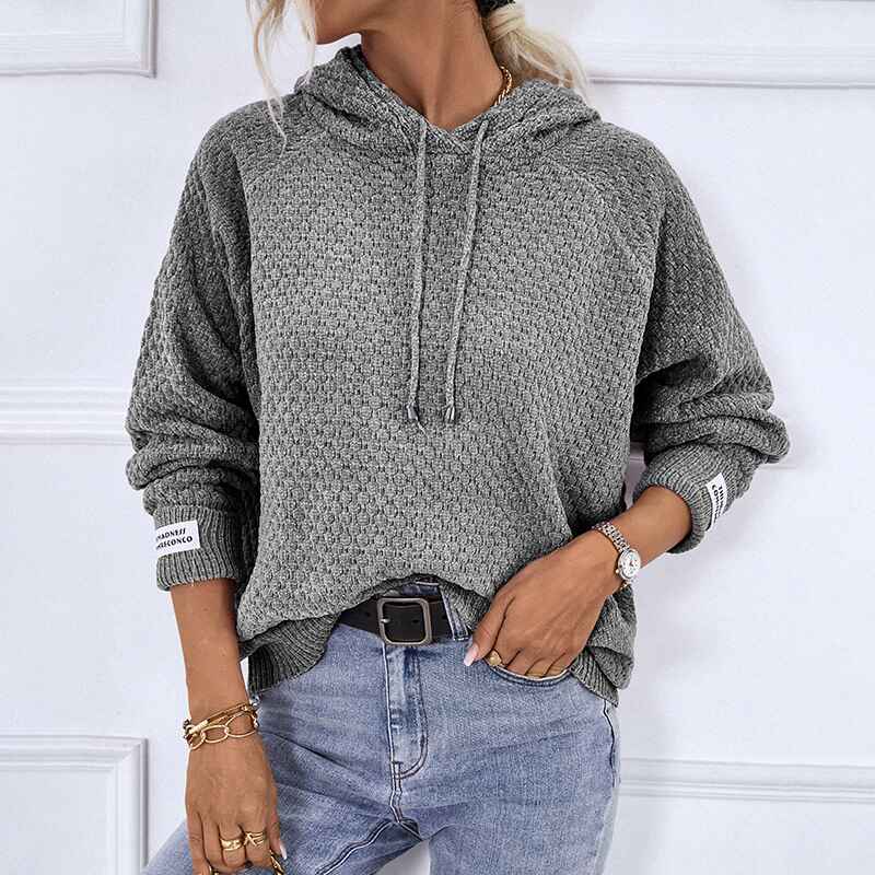 gray-Women_s-Pullover-Sweater-Hoodies-Casual-VNeck-Knitted-Long-Sleeve-Hooded-Sweaters