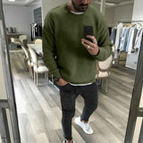 green-Men_s-Long-Sleeved-T-Shirt-Slim-Knit-Solid-Color-Strip-Top-Autumn-and-Winter-Casual-Old-Street-Round-Neck-Sweater-G078