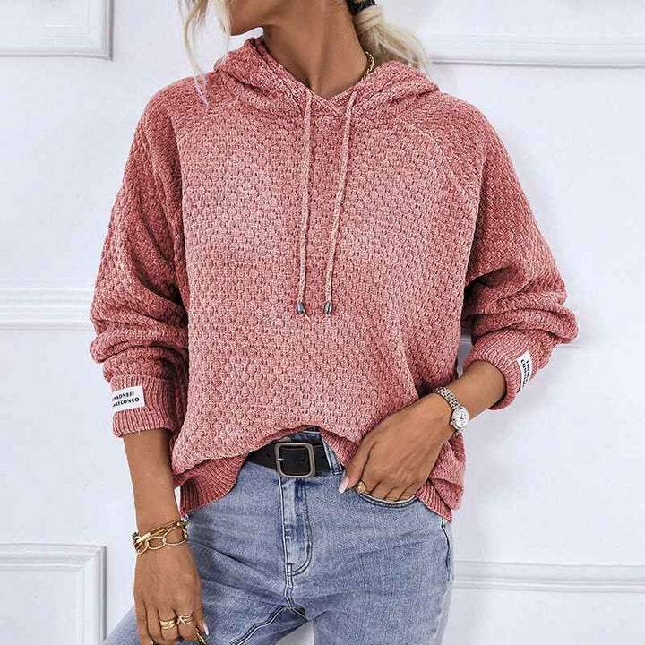 pink-Women_s-Pullover-Sweater-Hoodies-Casual-VNeck-Knitted-Long-Sleeve-Hooded-Sweaters