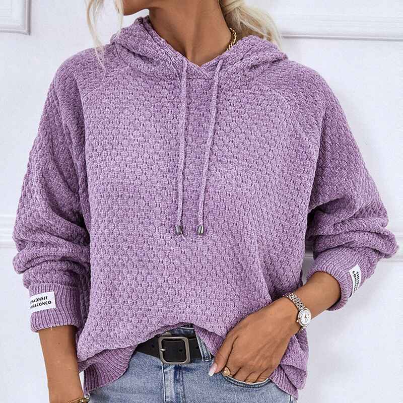 purple-Women_s-Pullover-Sweater-Hoodies-Casual-VNeck-Knitted-Long-Sleeve-Hooded-Sweaters-front
